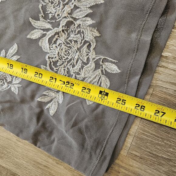 INC International Concepts Mesh Floral Top Women L Beige Grunge Cottage Boho Y2K - Picture 8 of 8